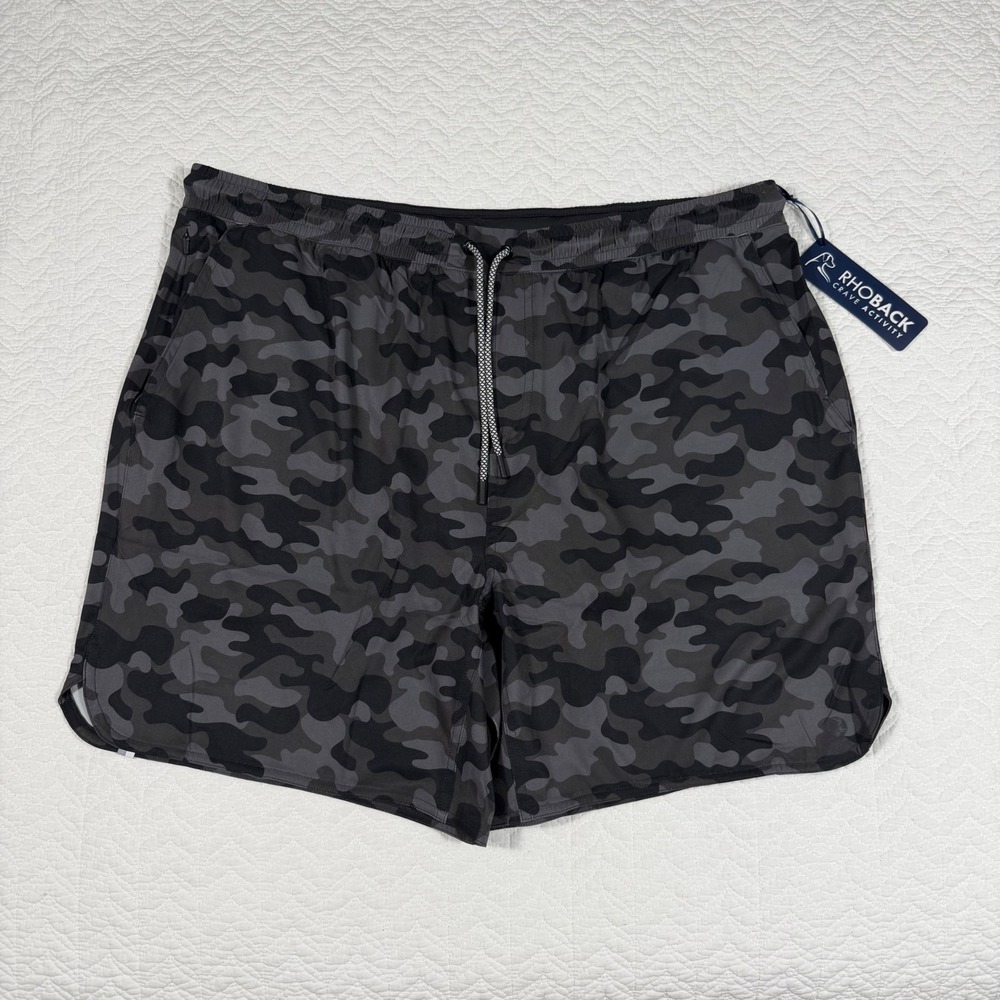 Rhoback The Regiments Gym Shorts Mens XXL‎ Grey Camo Lined Athletic NWT